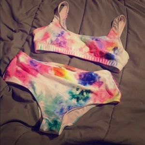 Shein Tie Dye Swimsuit  Rainbow🌈